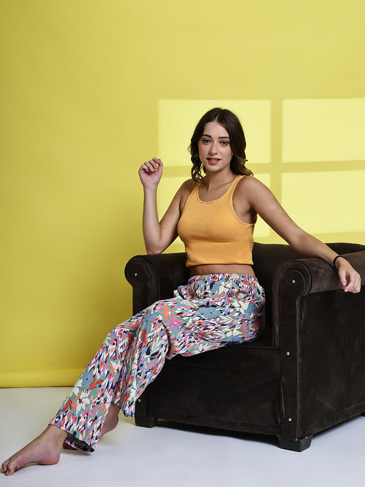 Green Garden Cotton Hosiery Lounge Pant