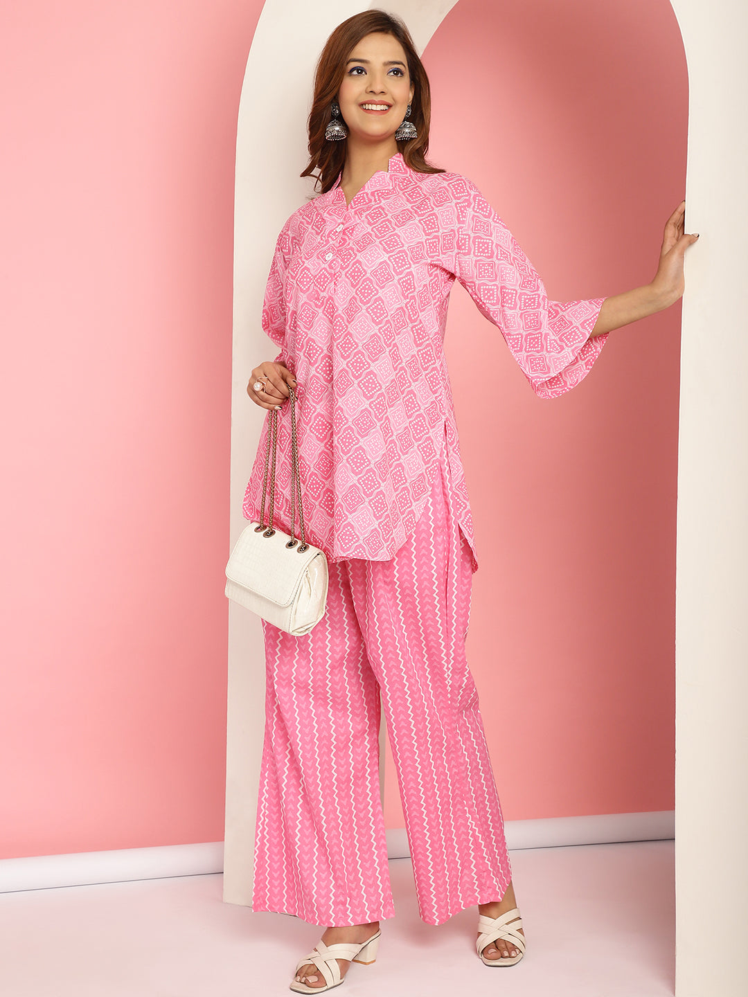 Pink Bandhani Co-Ord Set