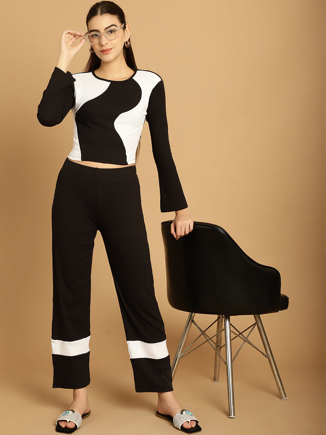 Black Colorblocked Co-Ord Set