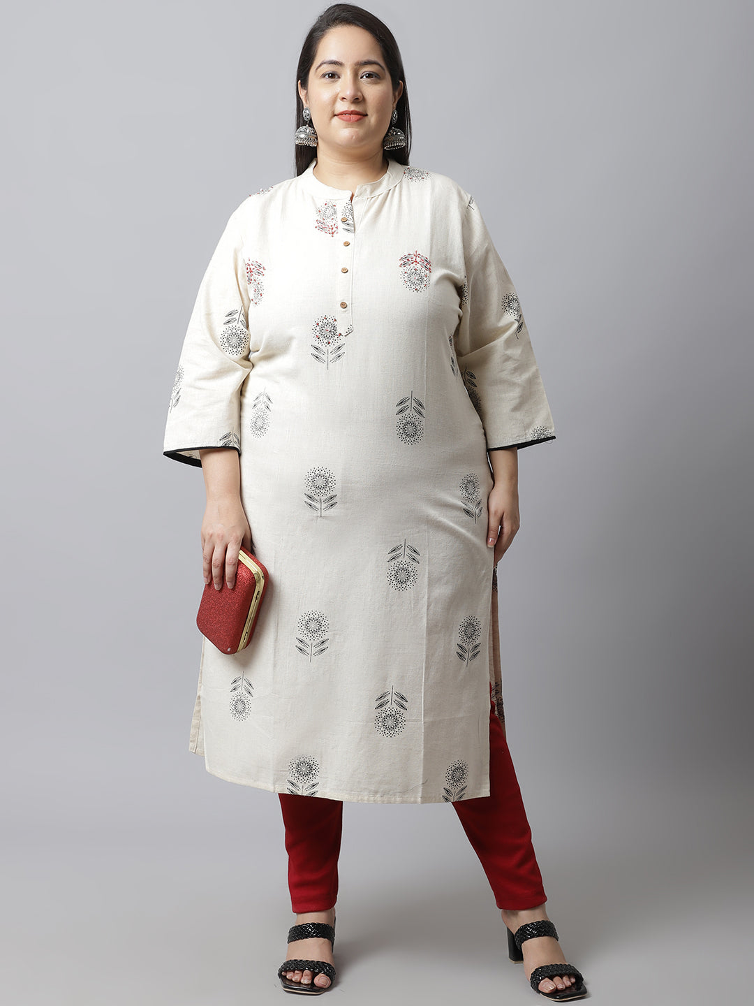 Maroon Woolen Ankle-Length Plus Legging