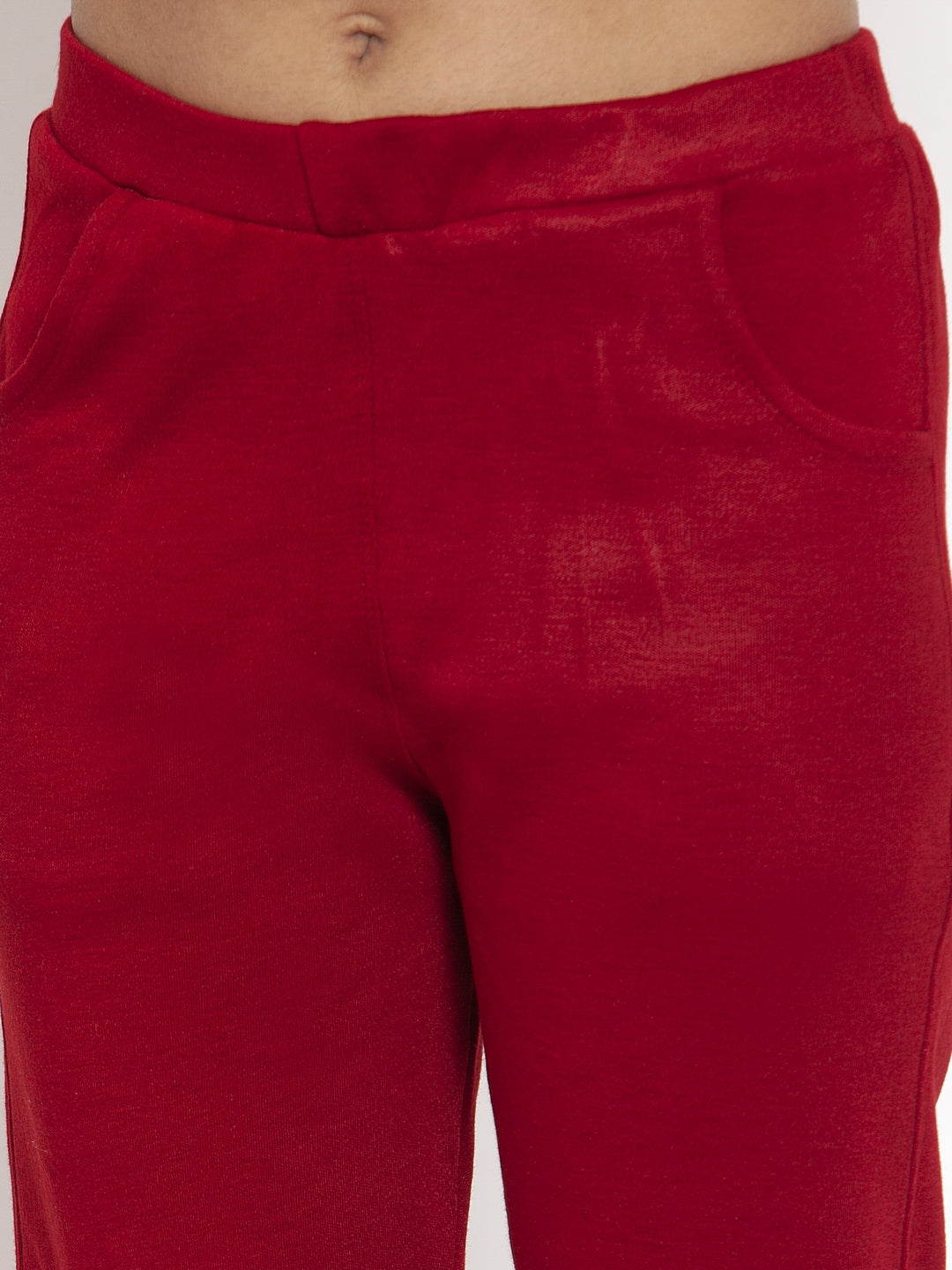 Maroon Woolen Pocket Pant