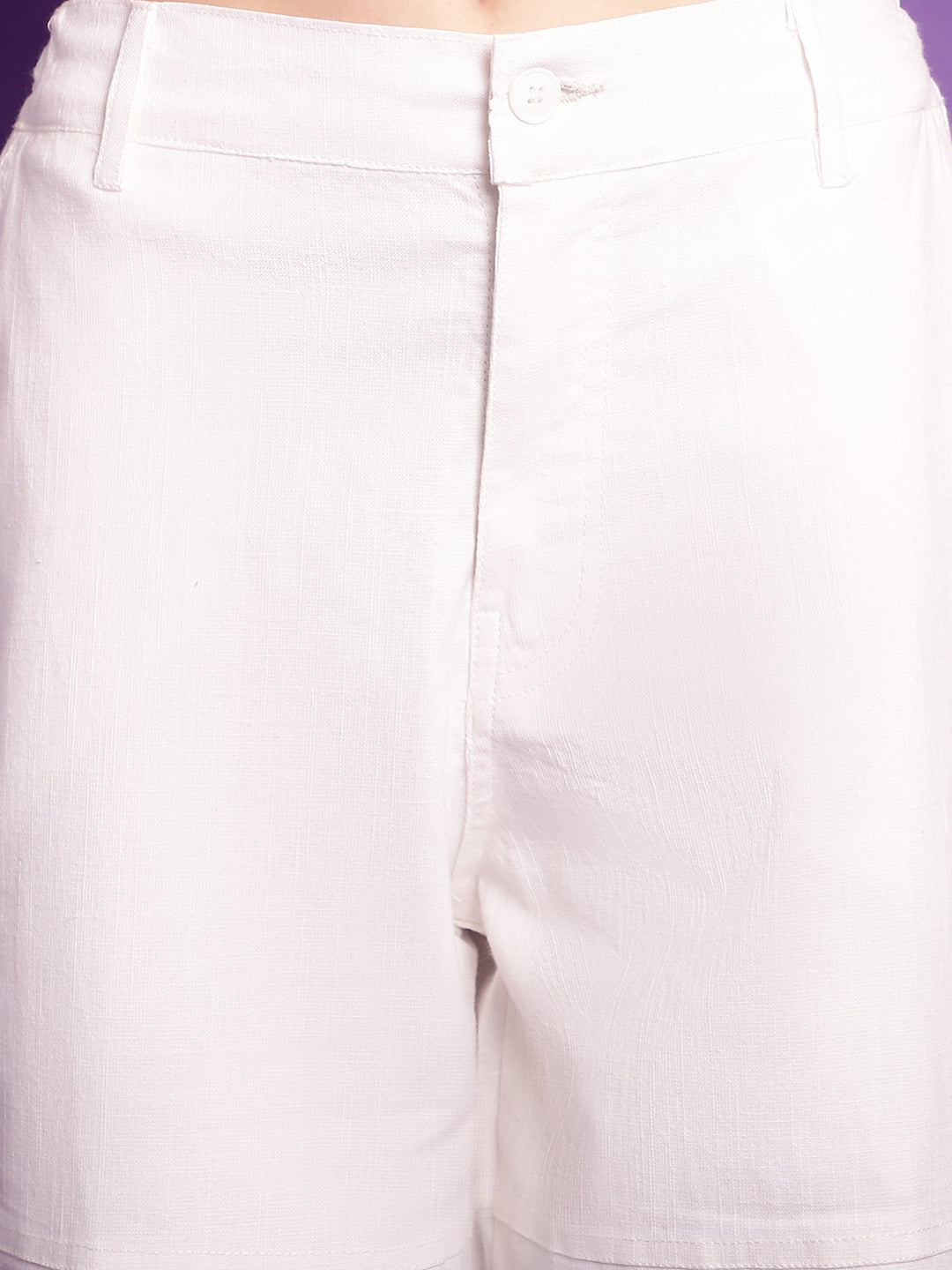 White High-Rise Utility Cargos