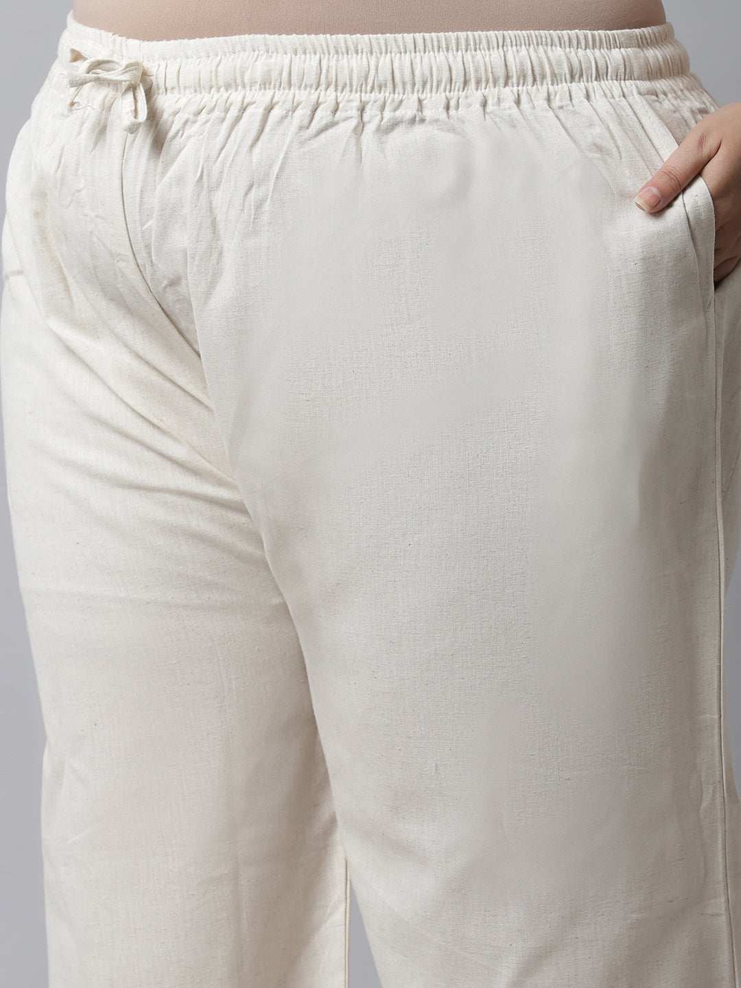 Cream Crotchet Lace Cotton Flax Plus Palazzo