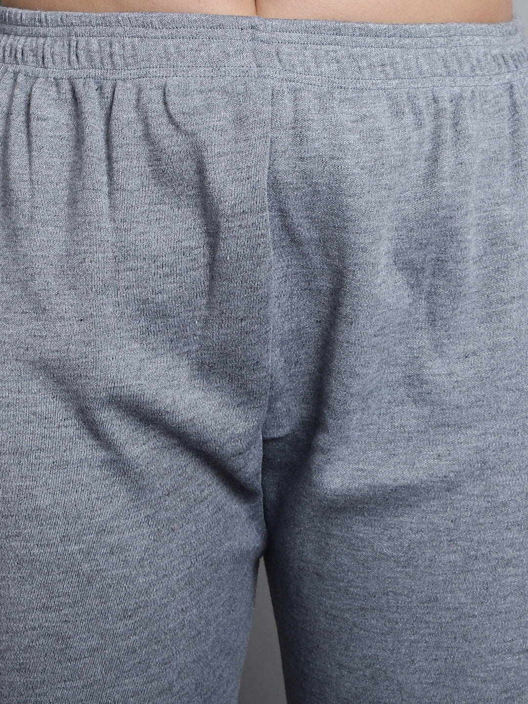 Light Grey Woolen Ankle-Length Plus Legging