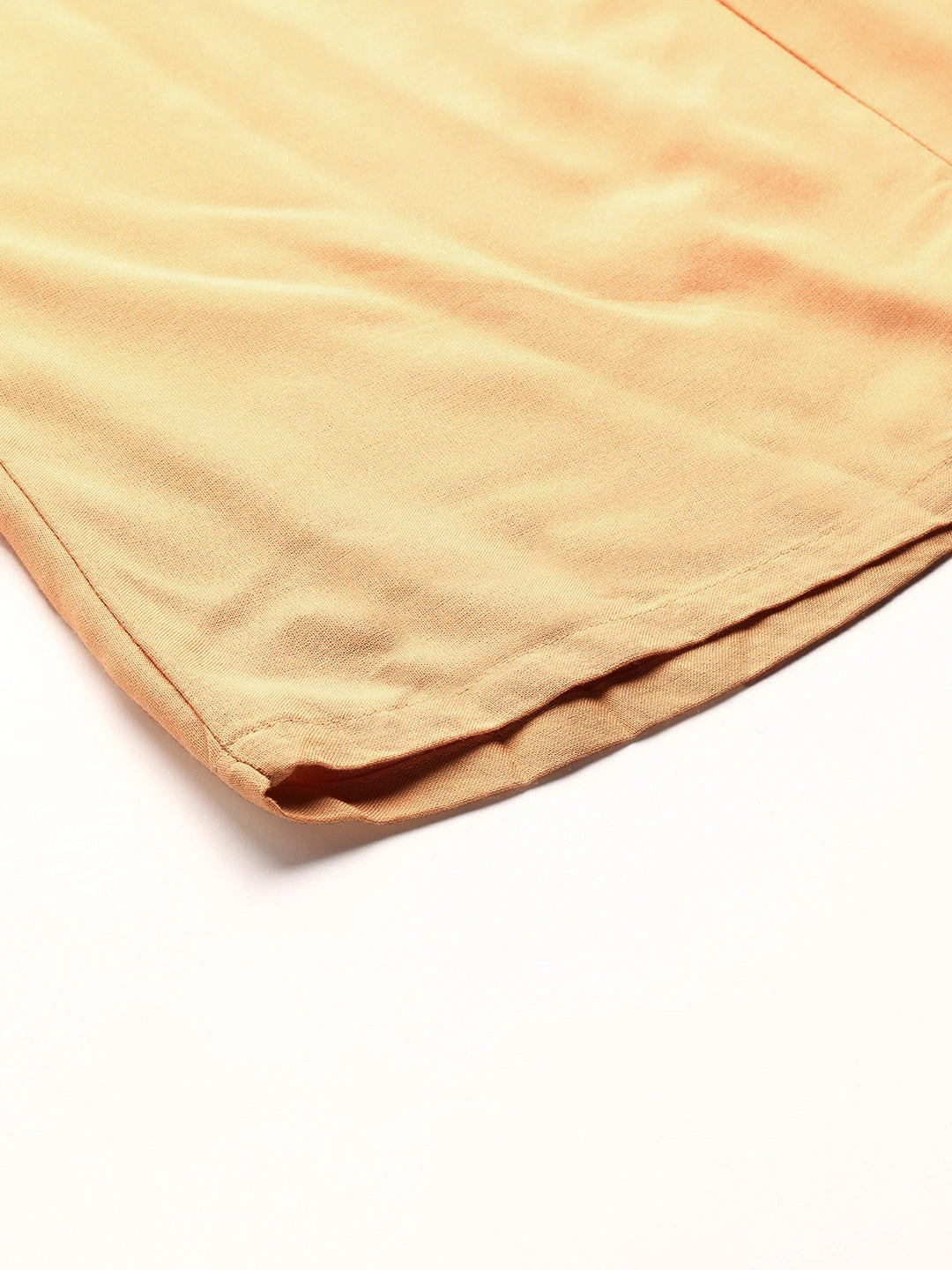Beige rayon double flared palazzo