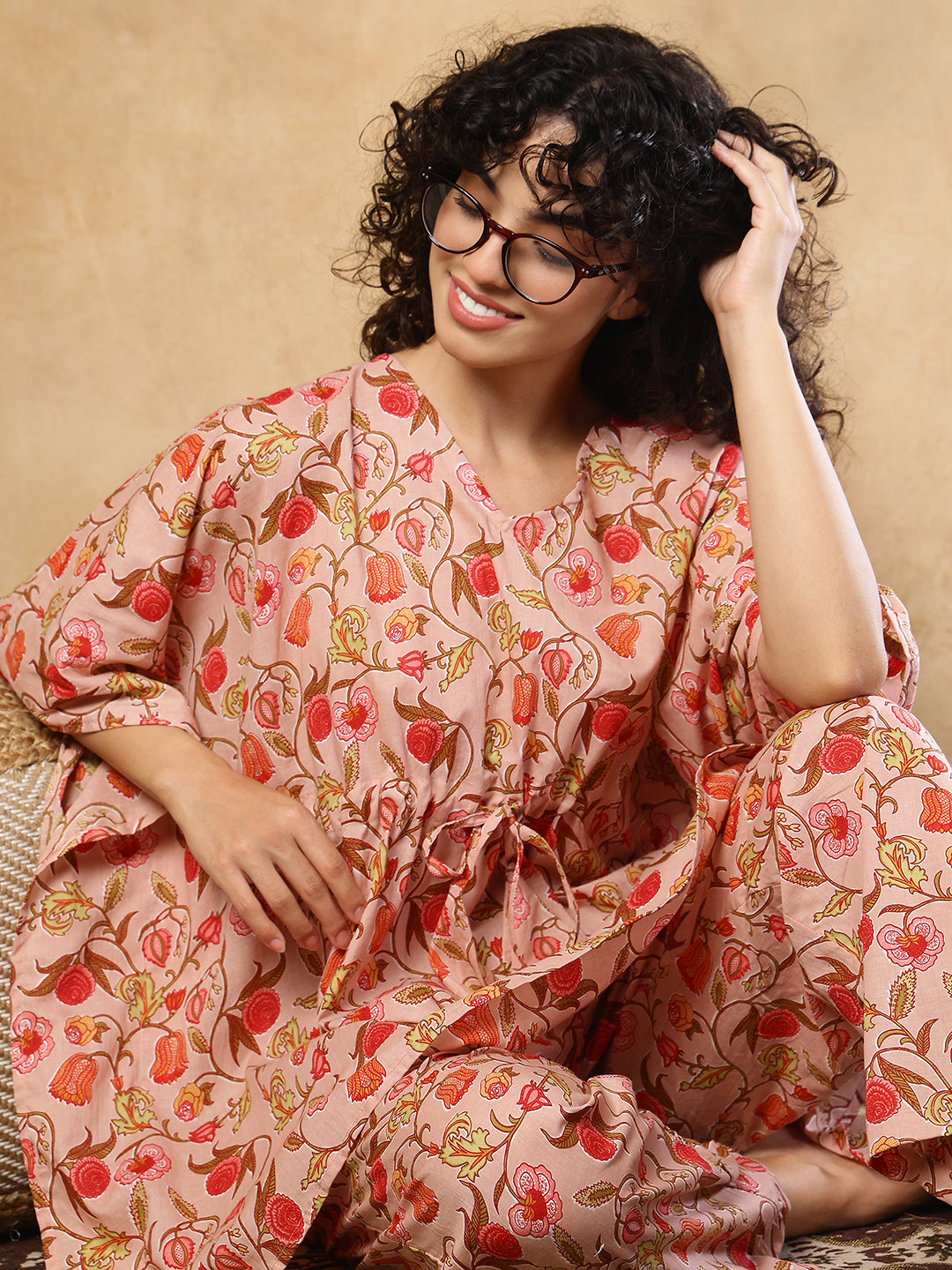 Sajni Jaal Cotton Kaftan Set