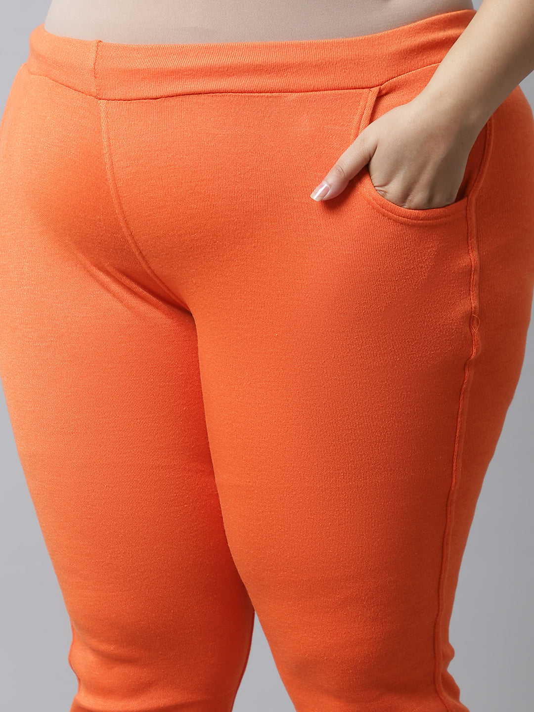 Orange Woolen Plus Pocket Pant