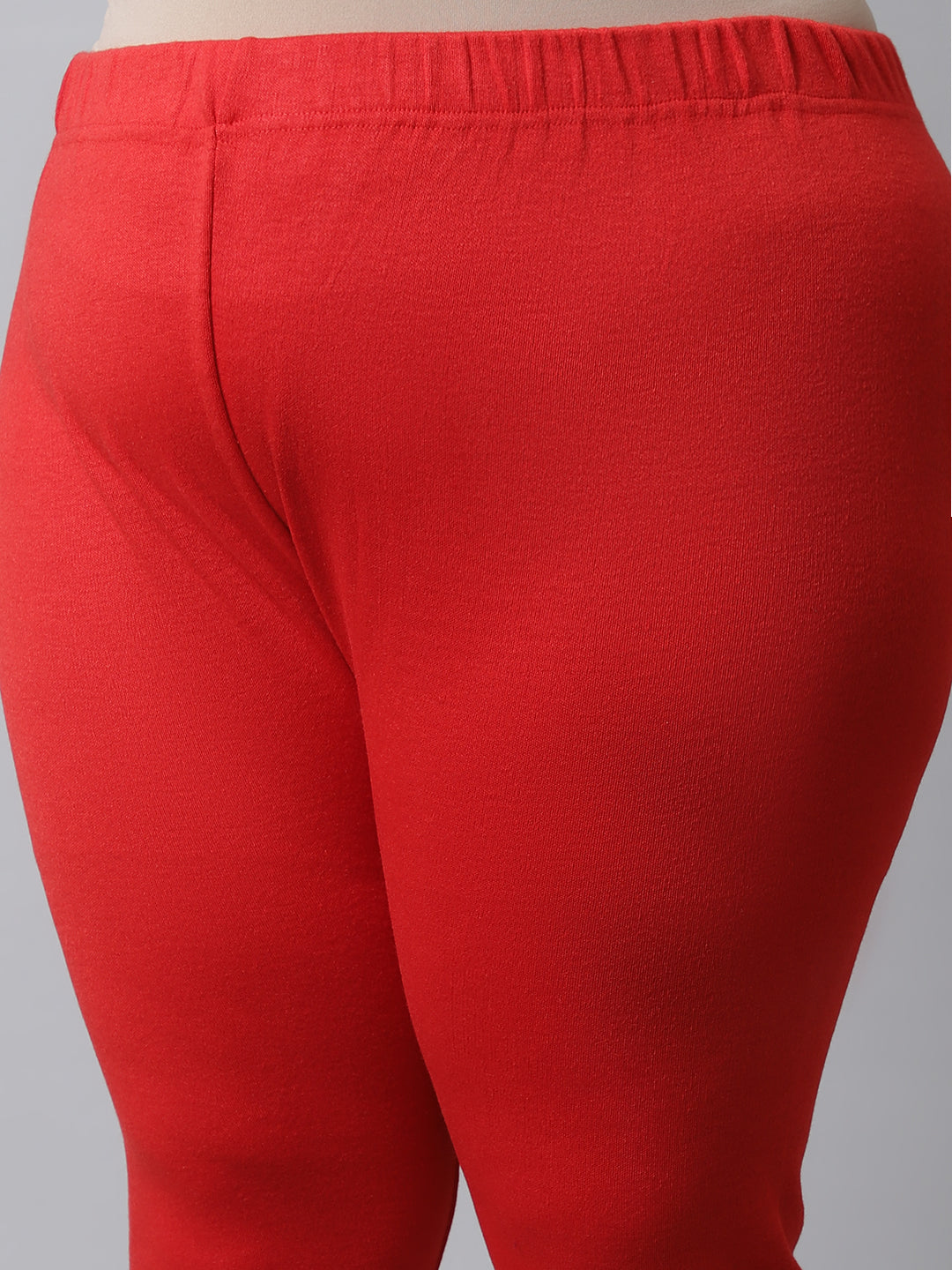 Red Woolen Ankle-Length Plus Legging