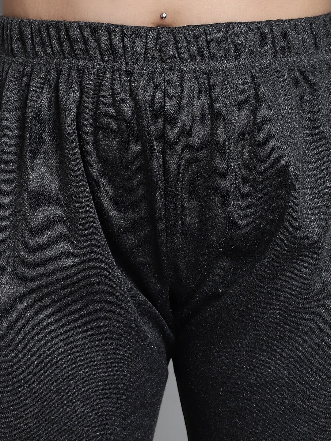 Dark Grey Woolen Ankle-Length Plus Legging