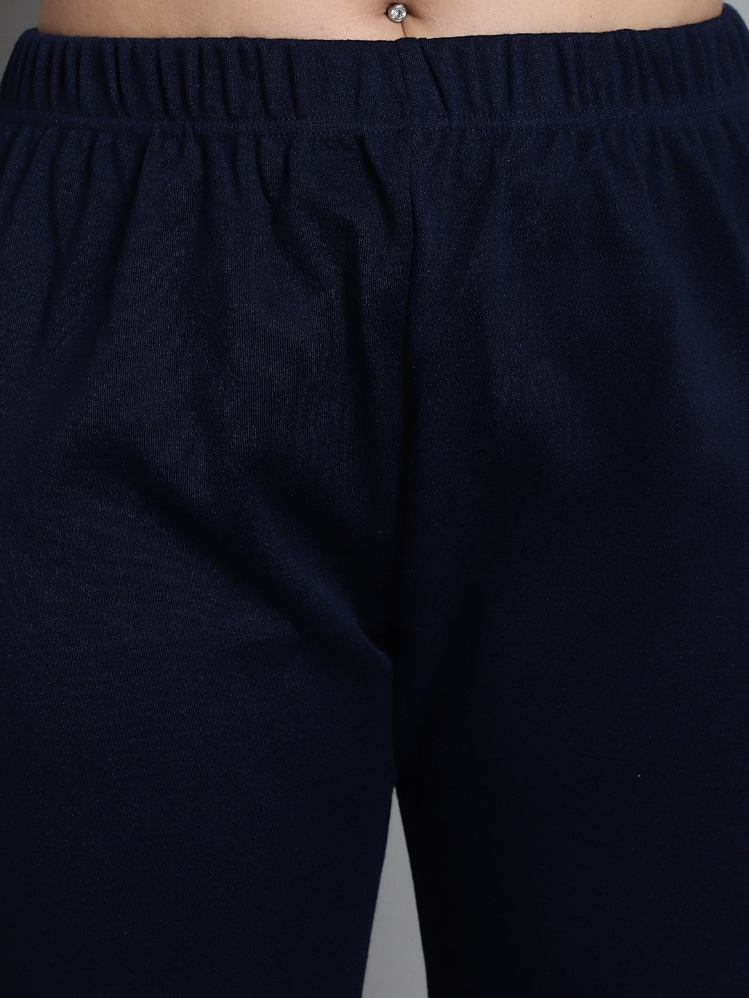 Navy Woolen Ankle-Length Plus Legging
