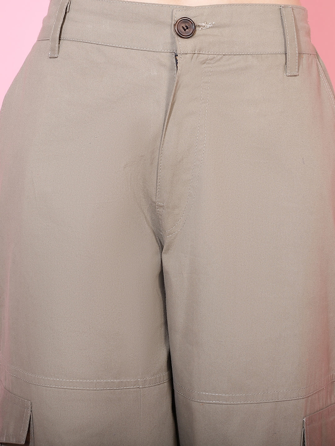 Sage Green High-Rise Utility Cargos