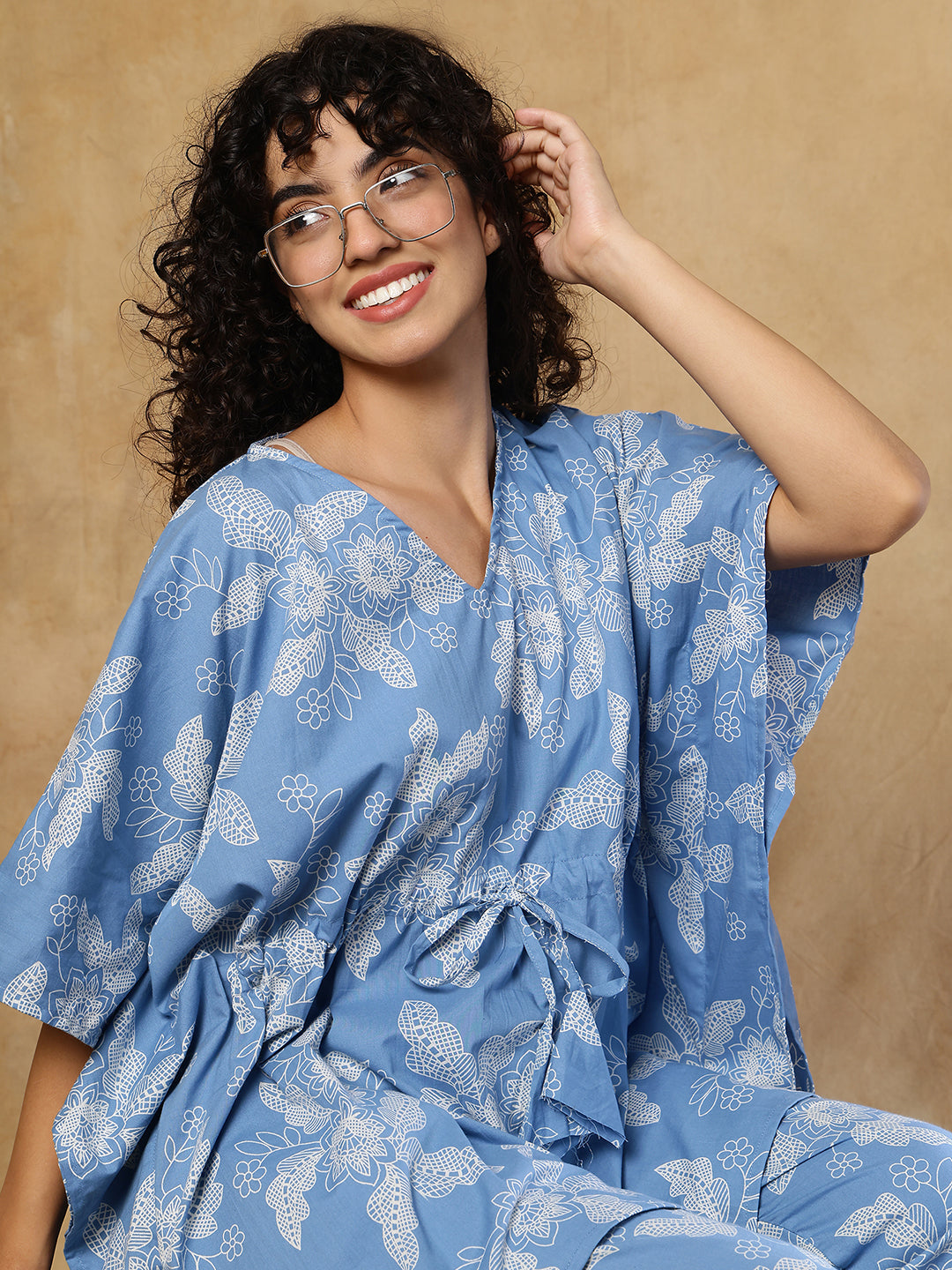 Nooran Boota Cotton Kaftan Set