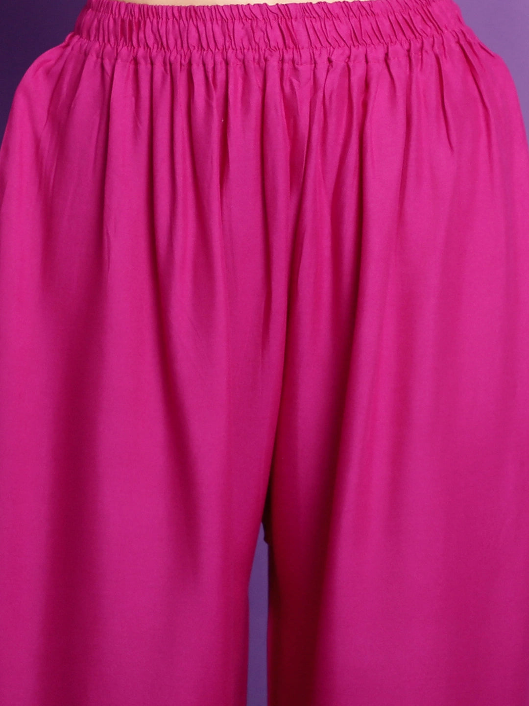 Magenta Solid Rayon Palazzo
