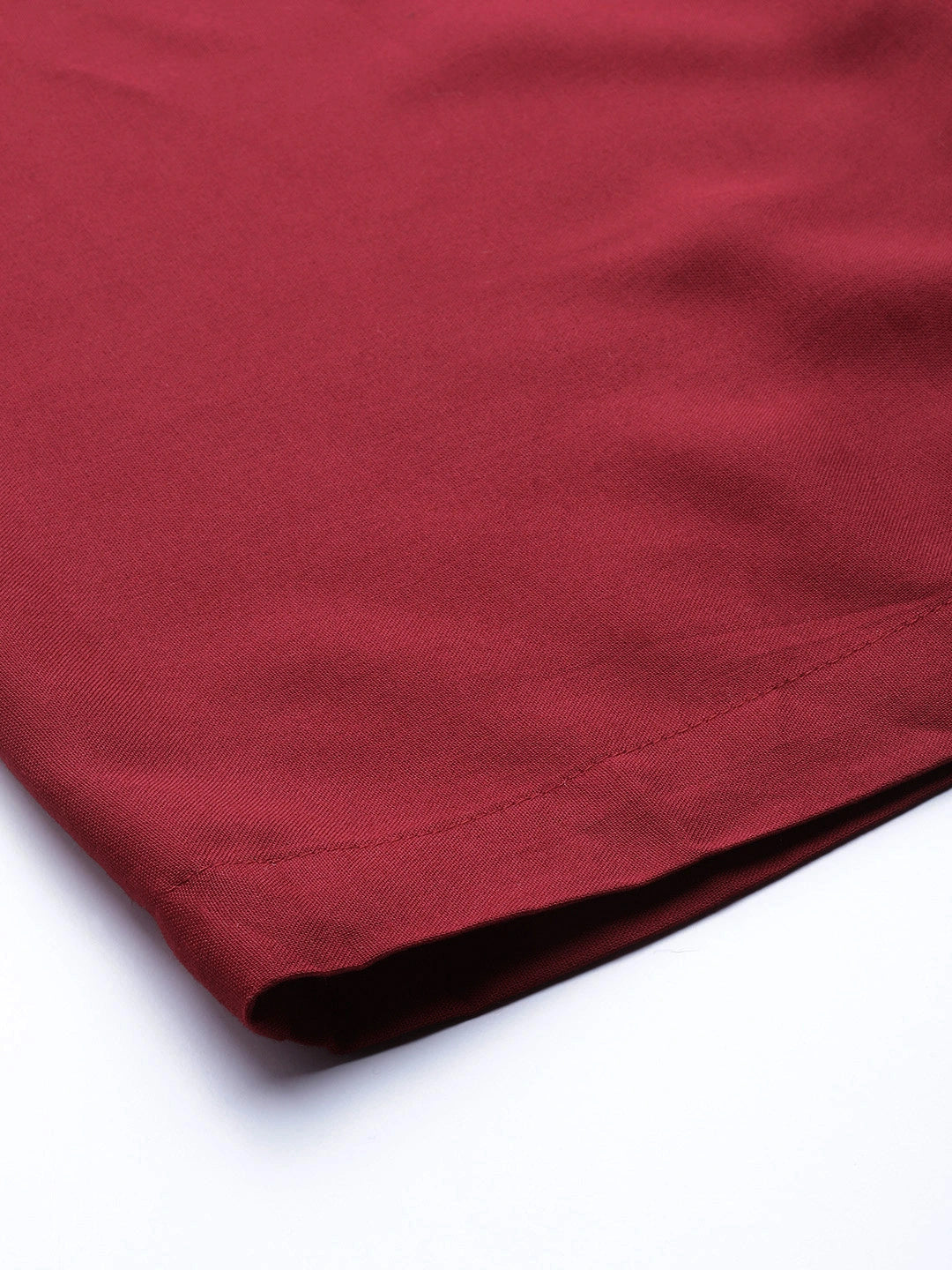 Maroon rayon double flared palazzo