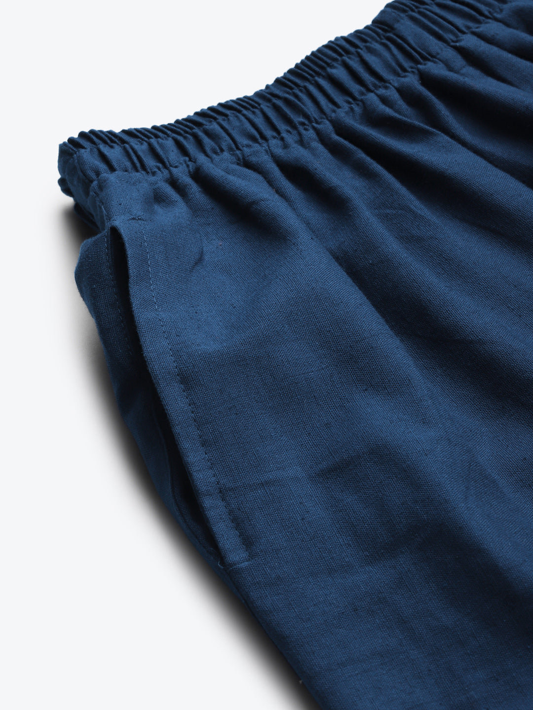 Navy Crotchet Lace Cotton Flax Palazzo