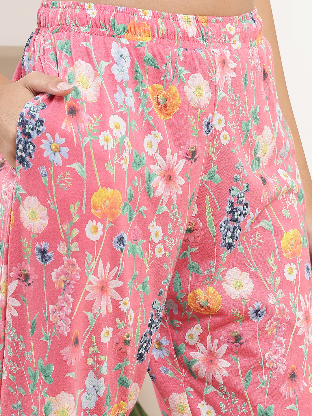 Pink Vineyard Printed Cotton Lounge Pant