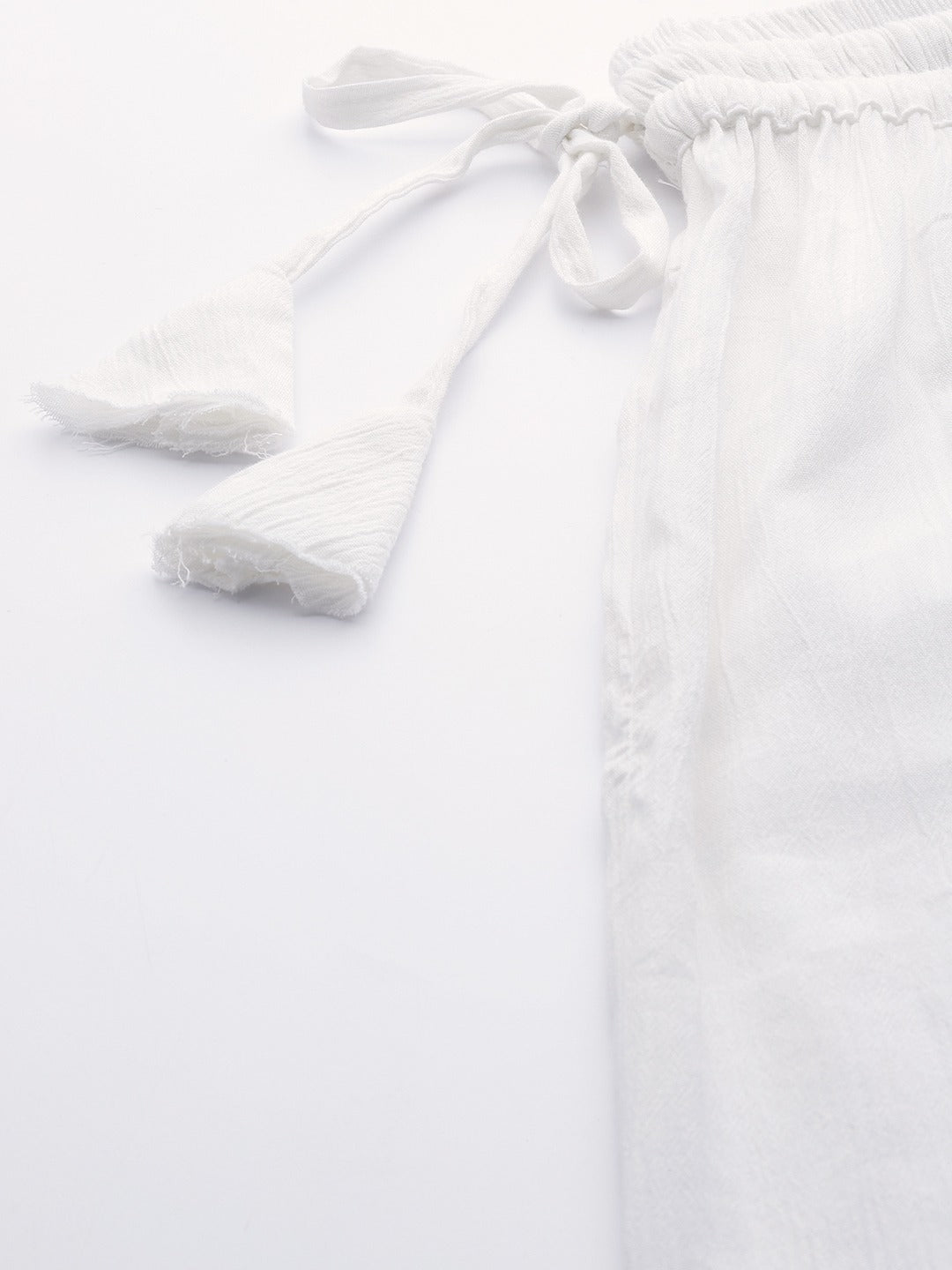 White rayon crushed flared palazzo