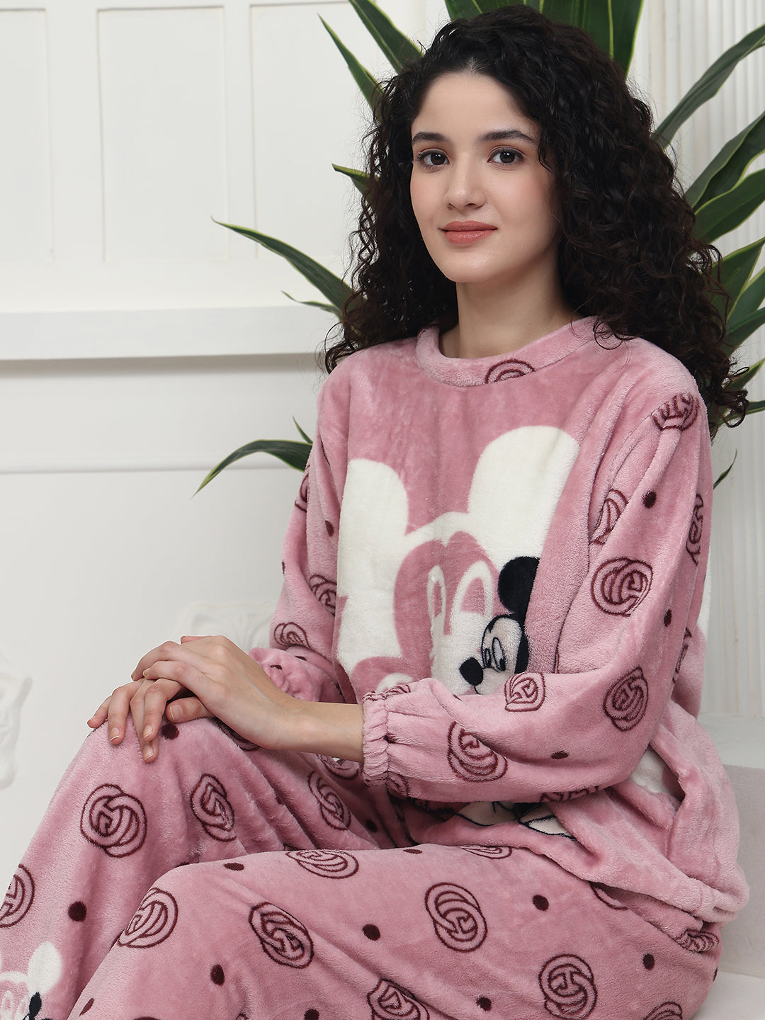 Pink Mickey Fur Winter Set