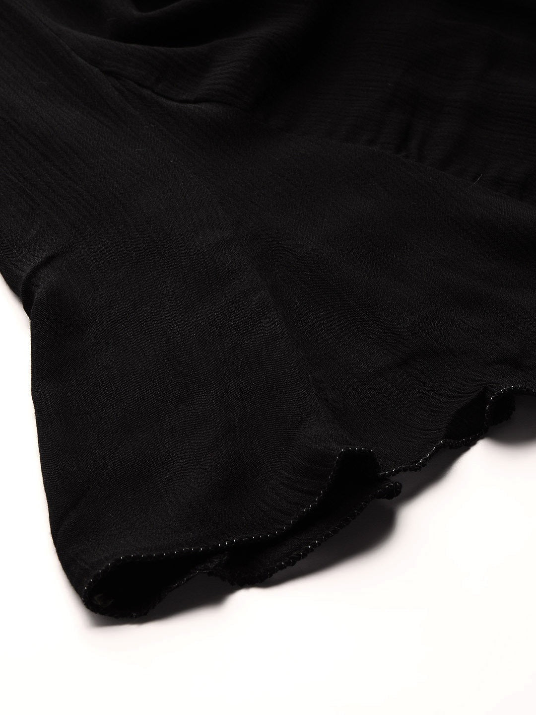 Black rayon crushed flared palazzo