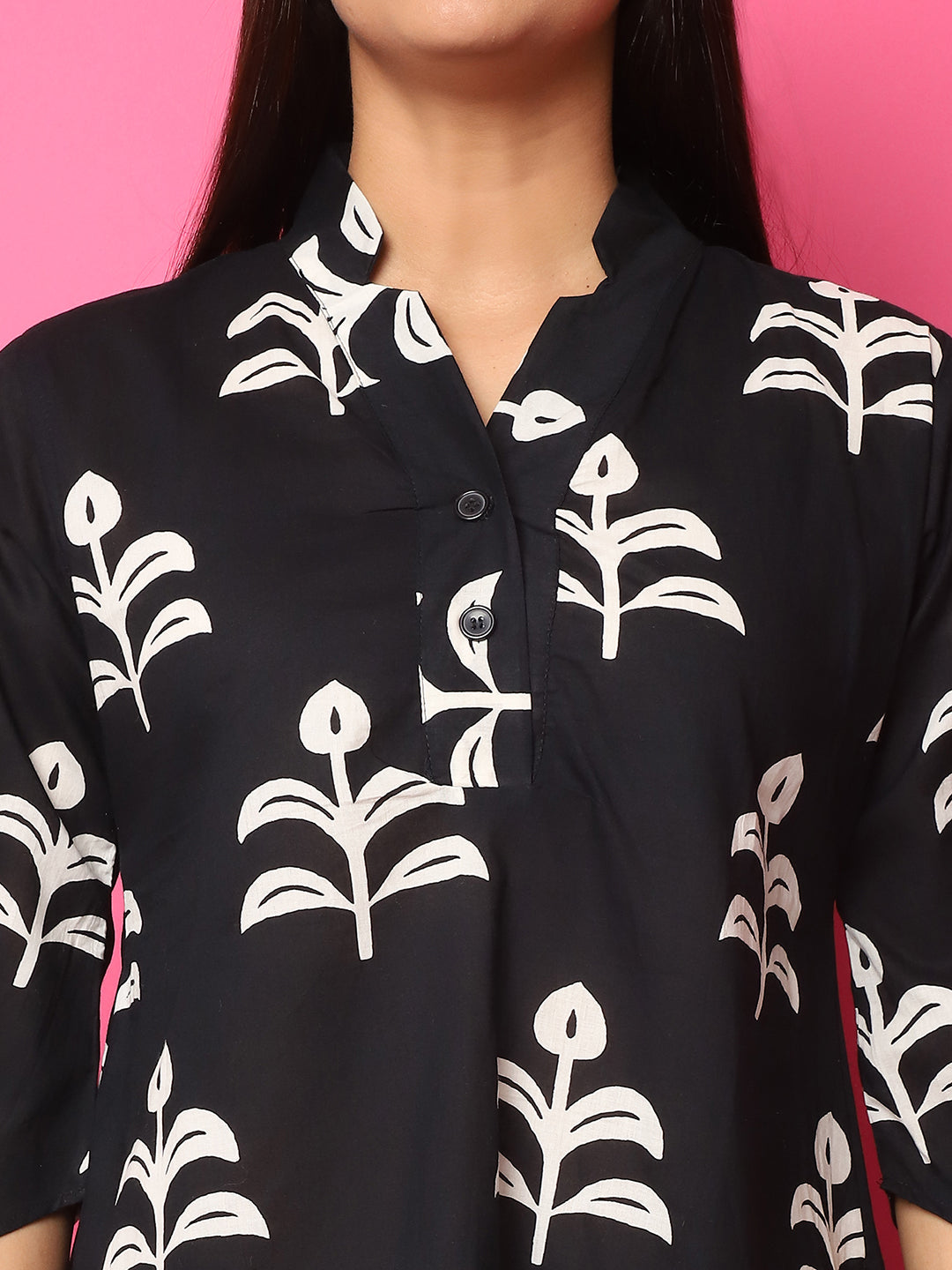 Black Flower Block Co-Ord Set