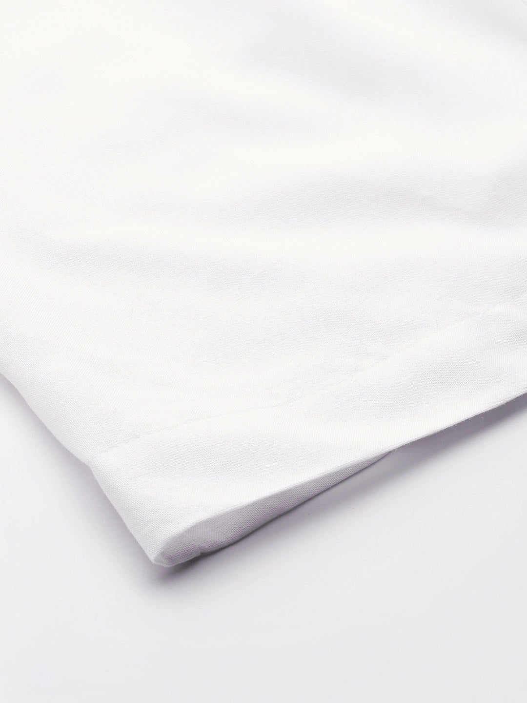 White rayon double flared palazzo