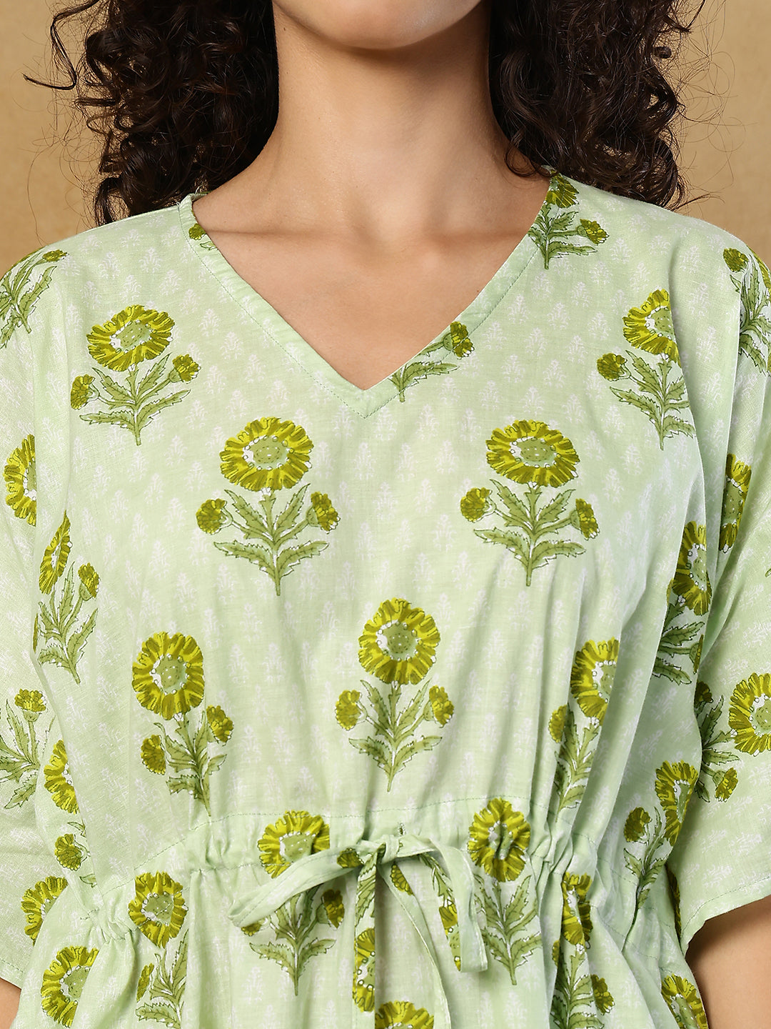 Kachhi Kairi Cotton Kaftan Set