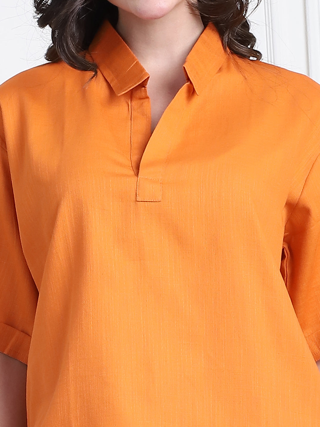 Orange Top and Shorts Set