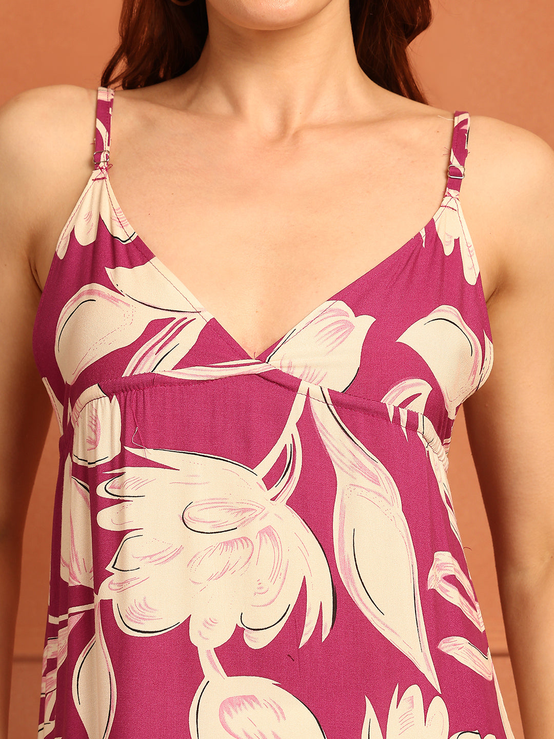 Magenta Lily Long Flare Dress