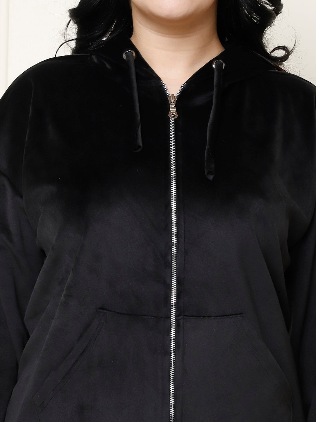 Black Velvet Hoodie Lounge Set
