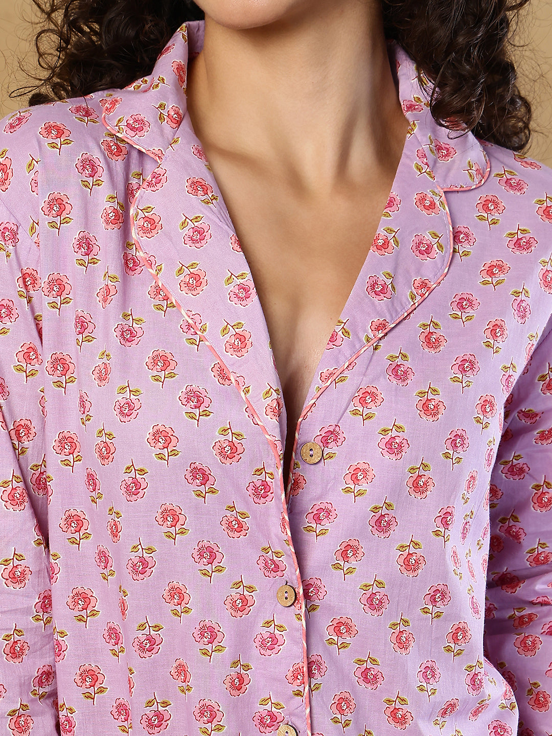 Baddie Bloom Booti Collar Night Suit