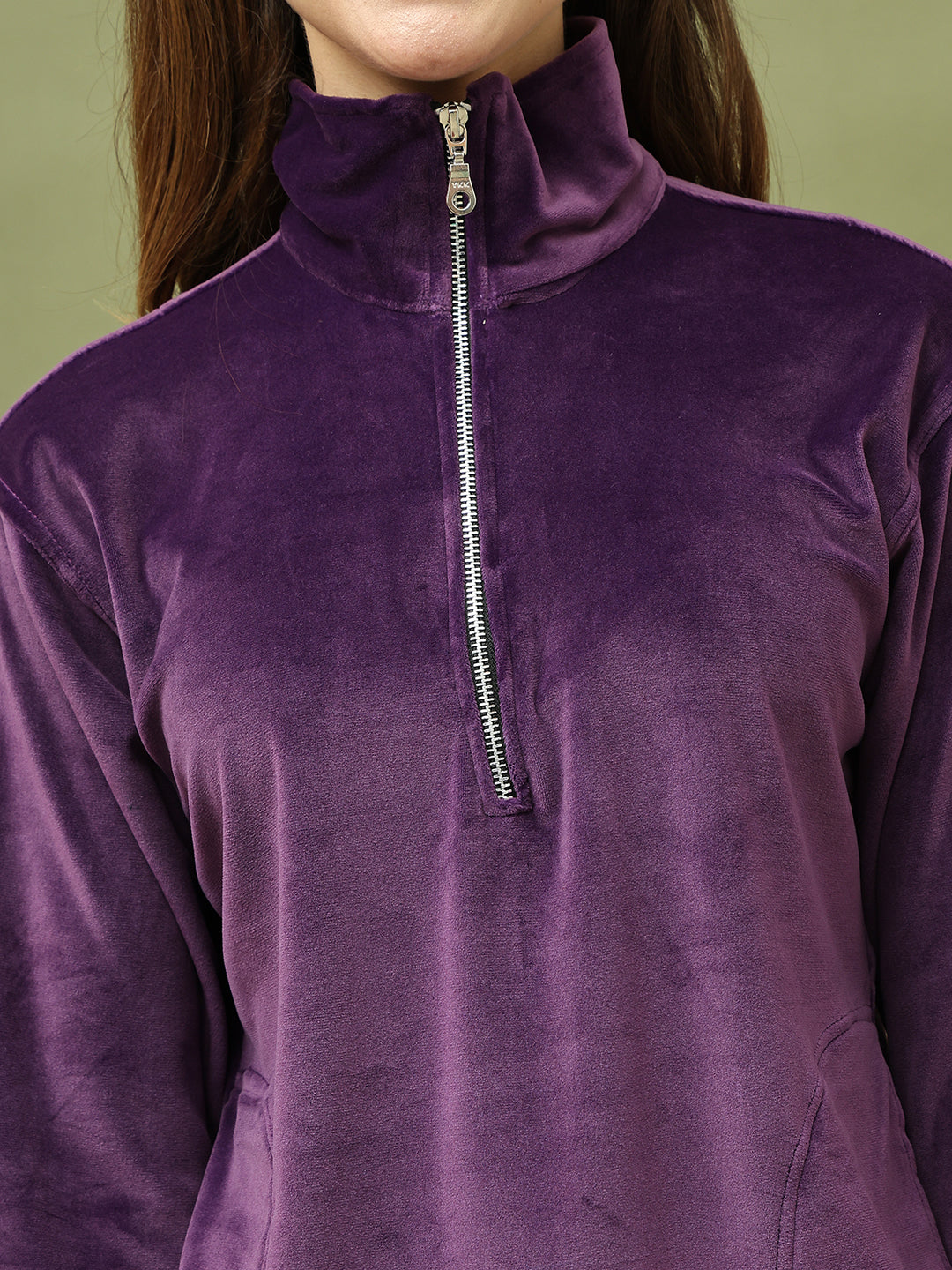 Purple Velvet Zip Lounge Set