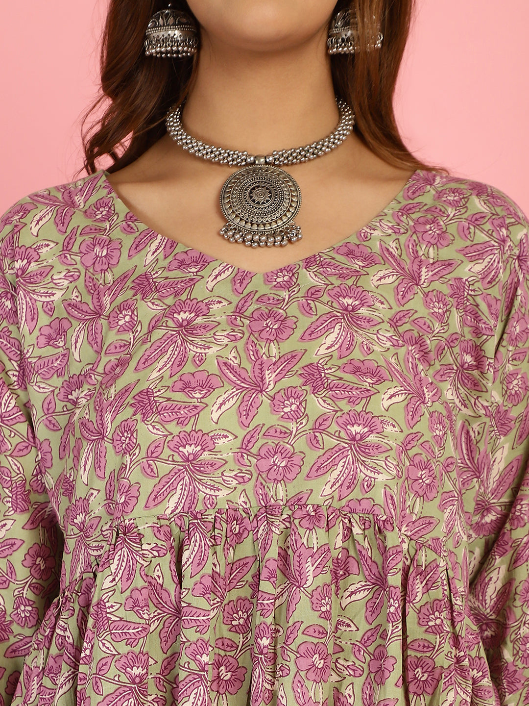 Green Lavender Floral Co-Ord Set