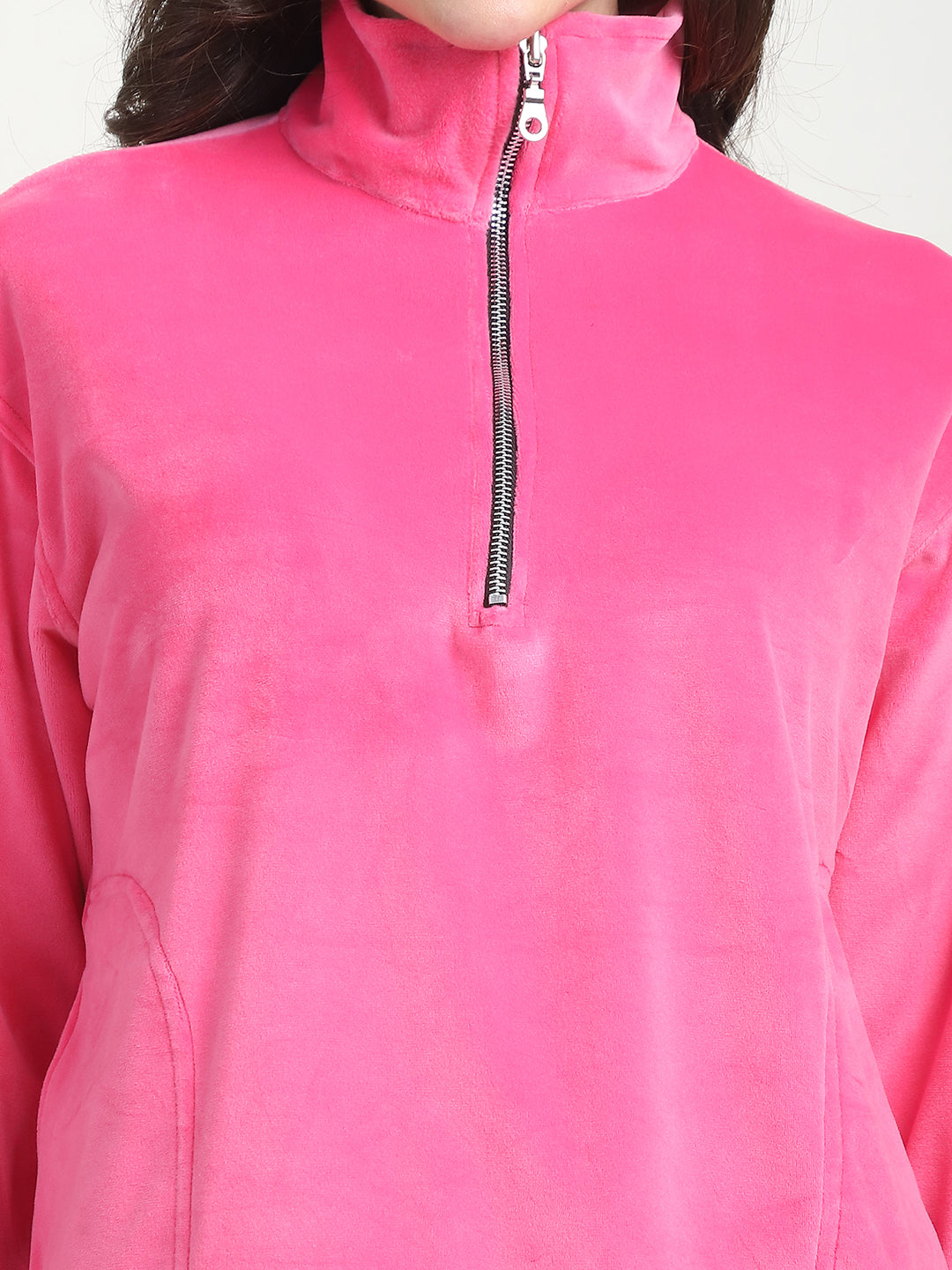 Pink Velvet Zip Lounge Set