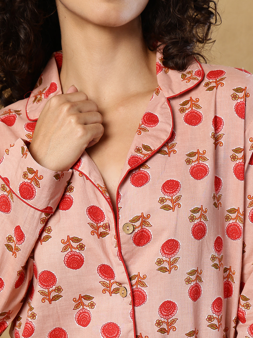 Flamingo Booti Collar Night Suit