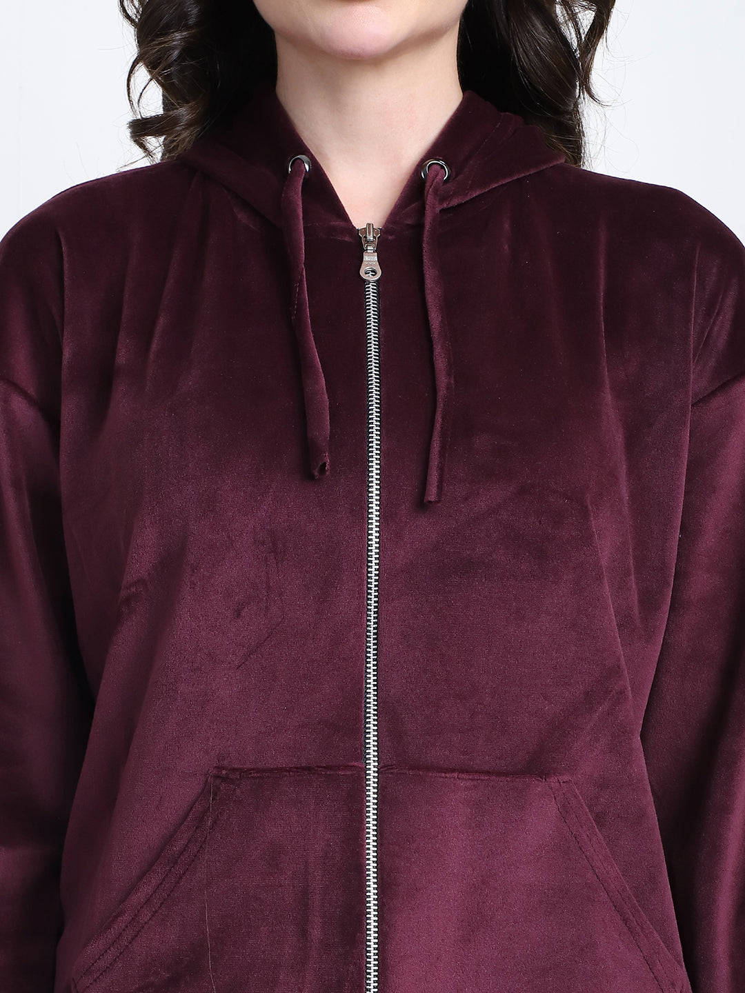 Wine Velvet Hoodie Lounge Set