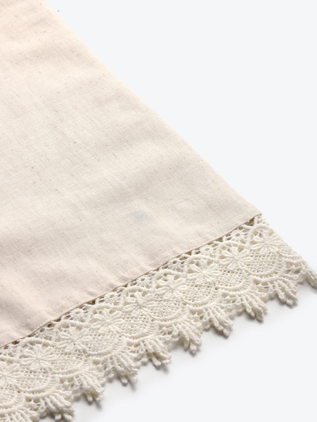 Cream Crotchet Lace Cotton Flax Palazzo