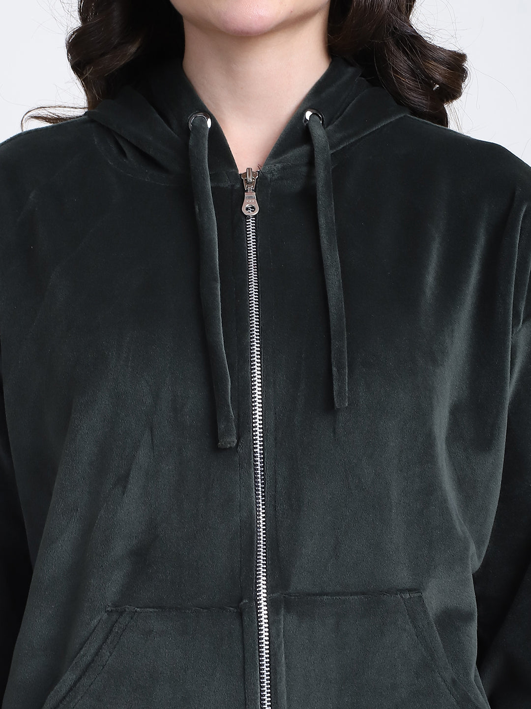 Olive Velvet Hoodie Lounge Set