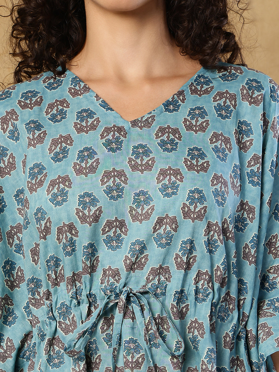 Ocean Orchid Cotton Kaftan Set