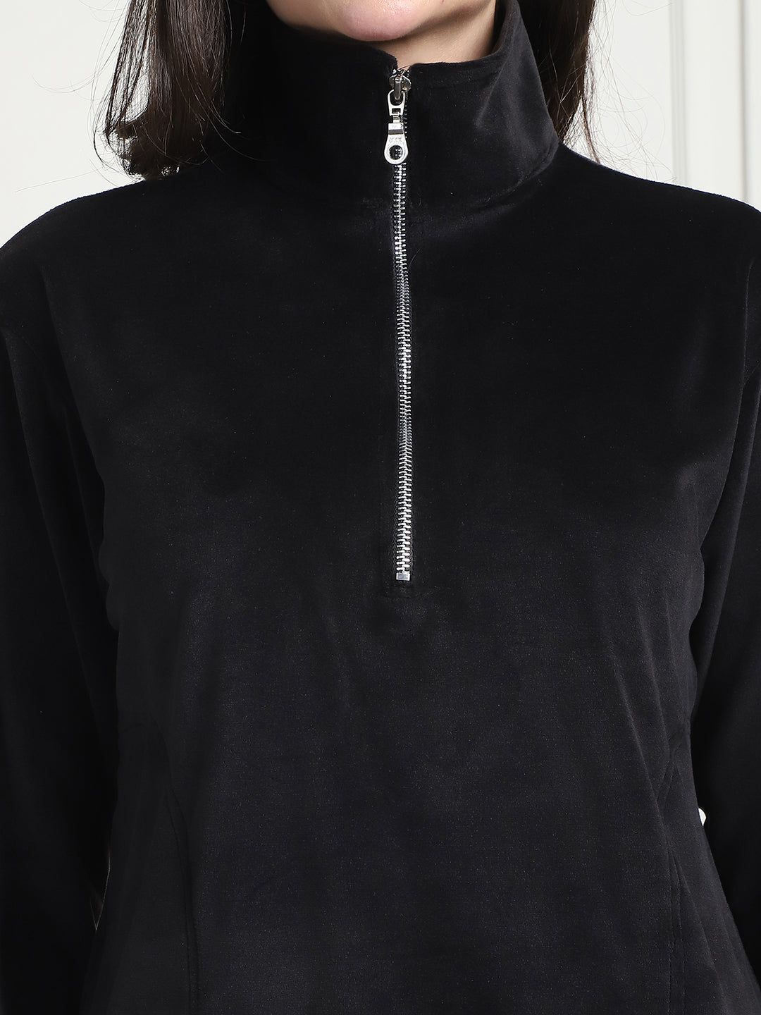 Black Velvet Zip Lounge Set