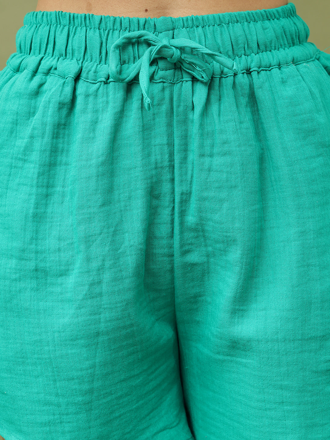 Green Top and Shorts Set