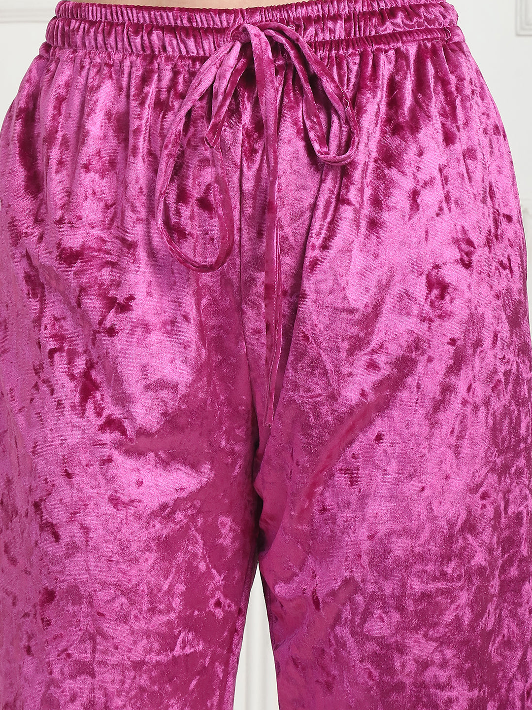 Metallic Pink Ice Velvet Kaftan Lounge Set