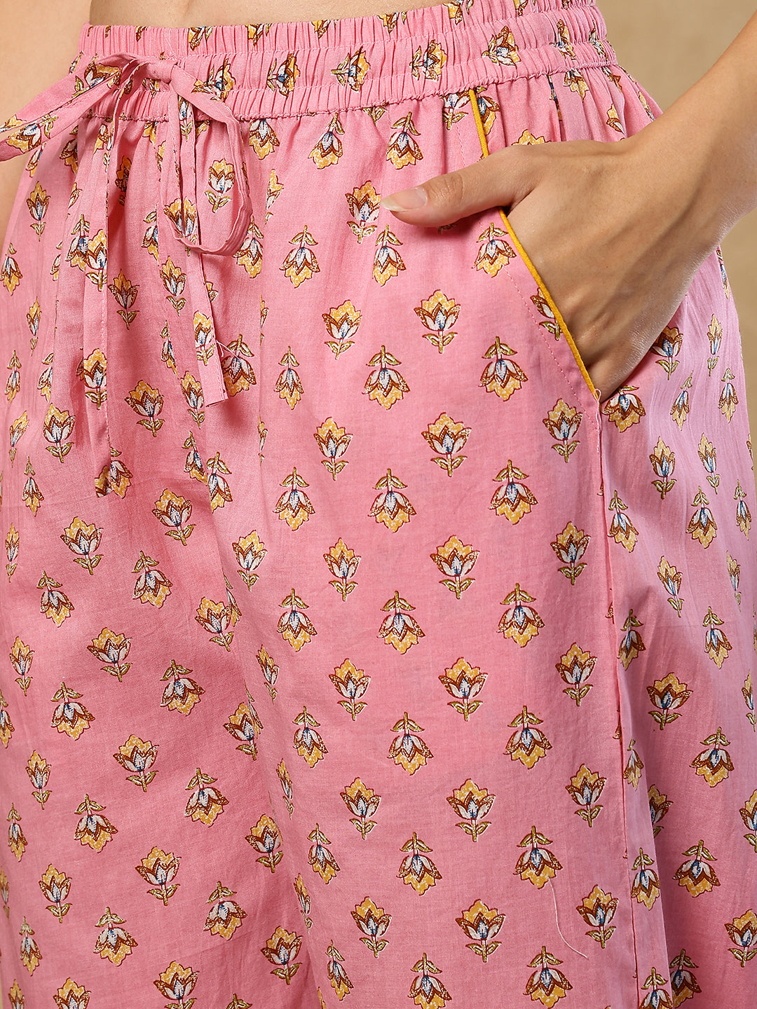 Blush Cosmos Booti Collar Night Suit