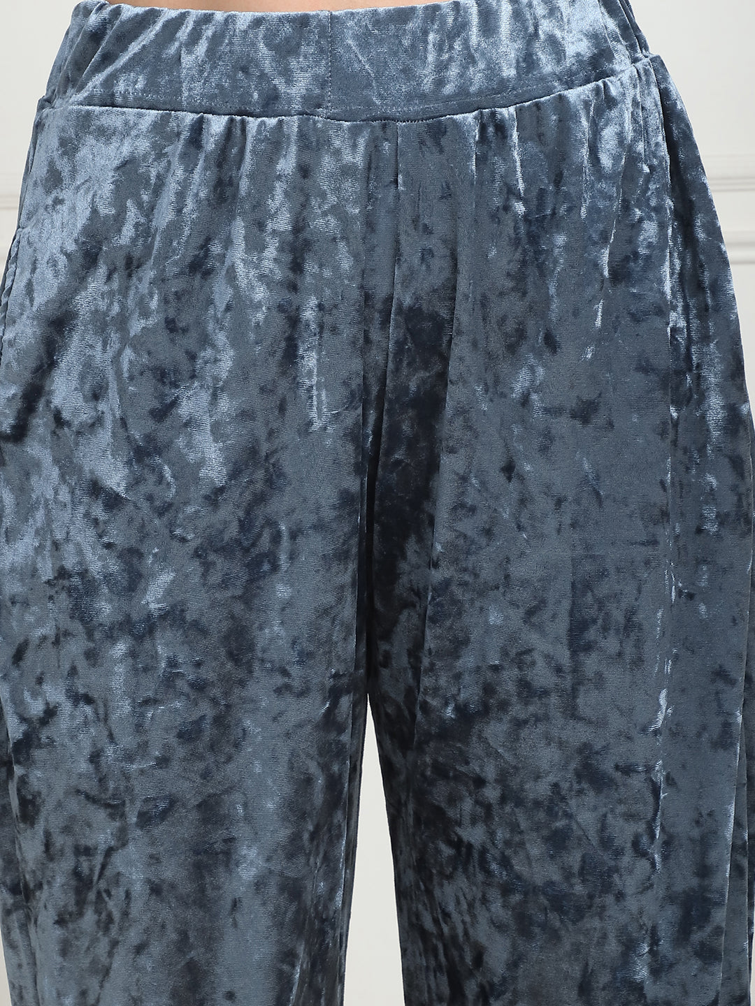 Metallic Blue Ice Velvet Lounge Set