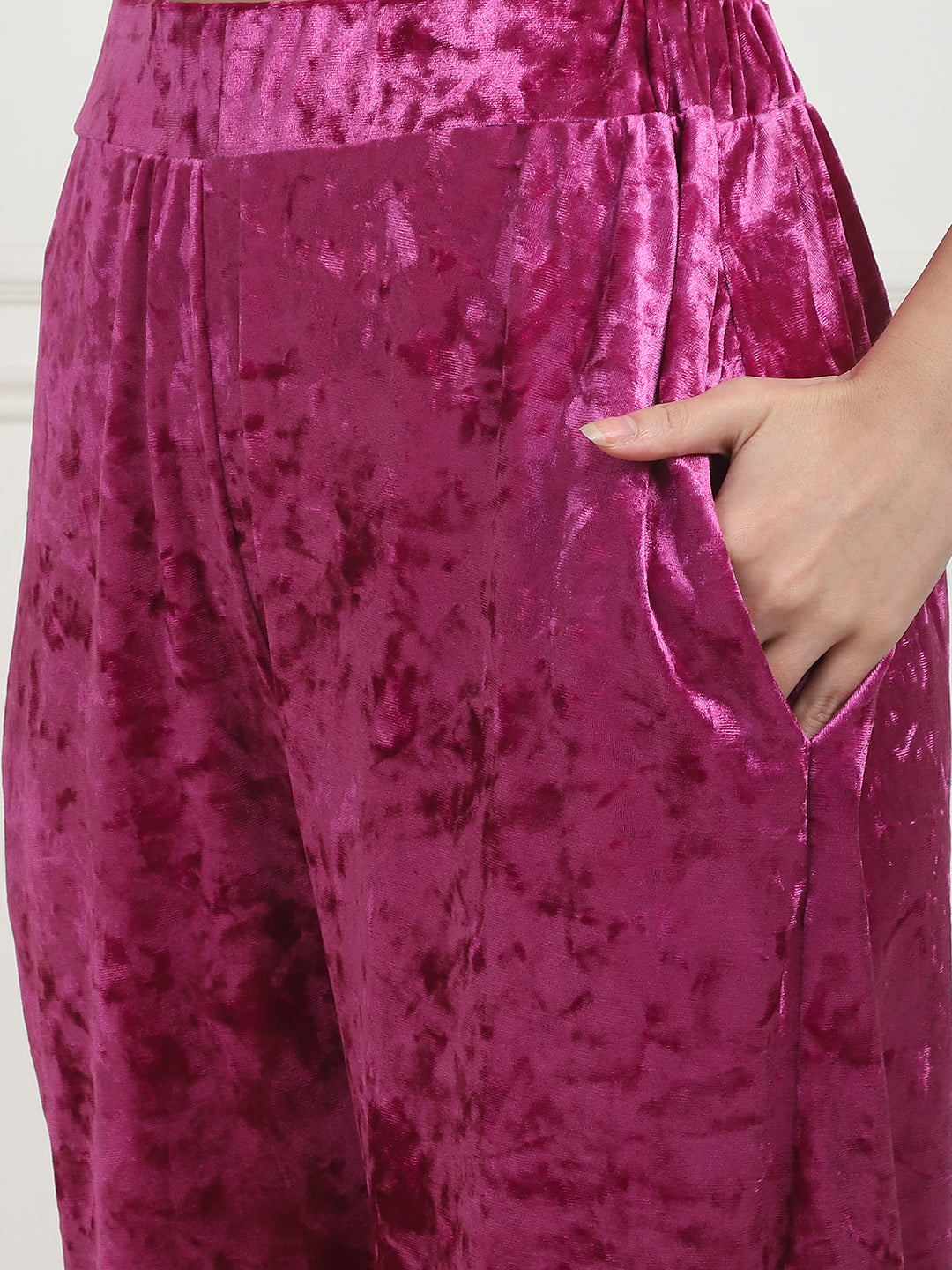 Metallic Pink Ice Velvet Lounge Set