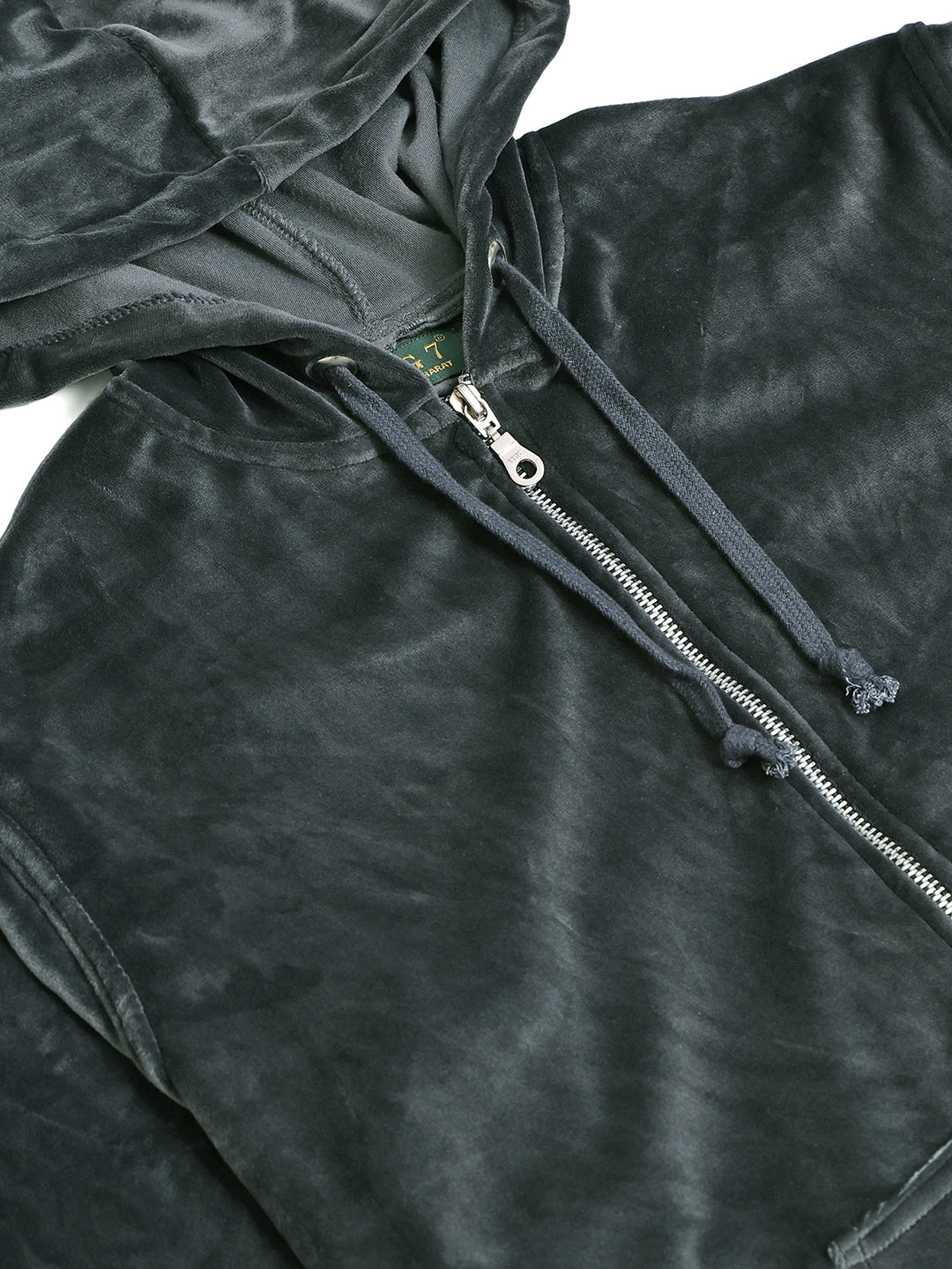 Dark Grey Velvet Hoodie Lounge Set