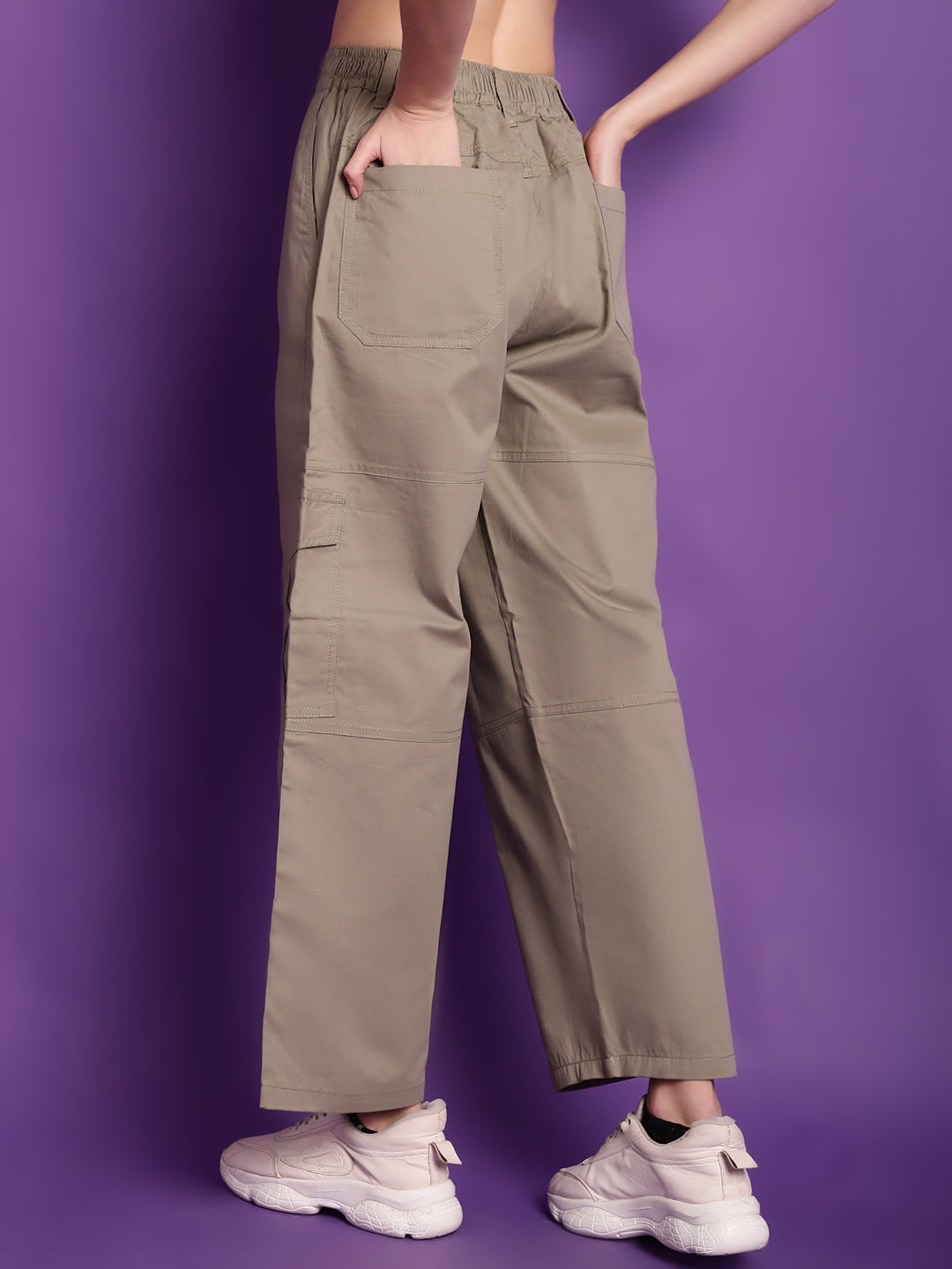 Grey High-Rise Utility Cargos