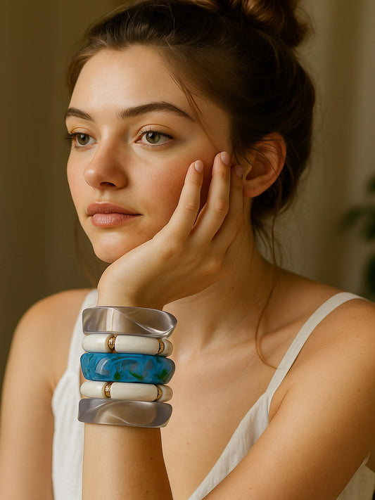 Mid Resin Bangles-Set of 5