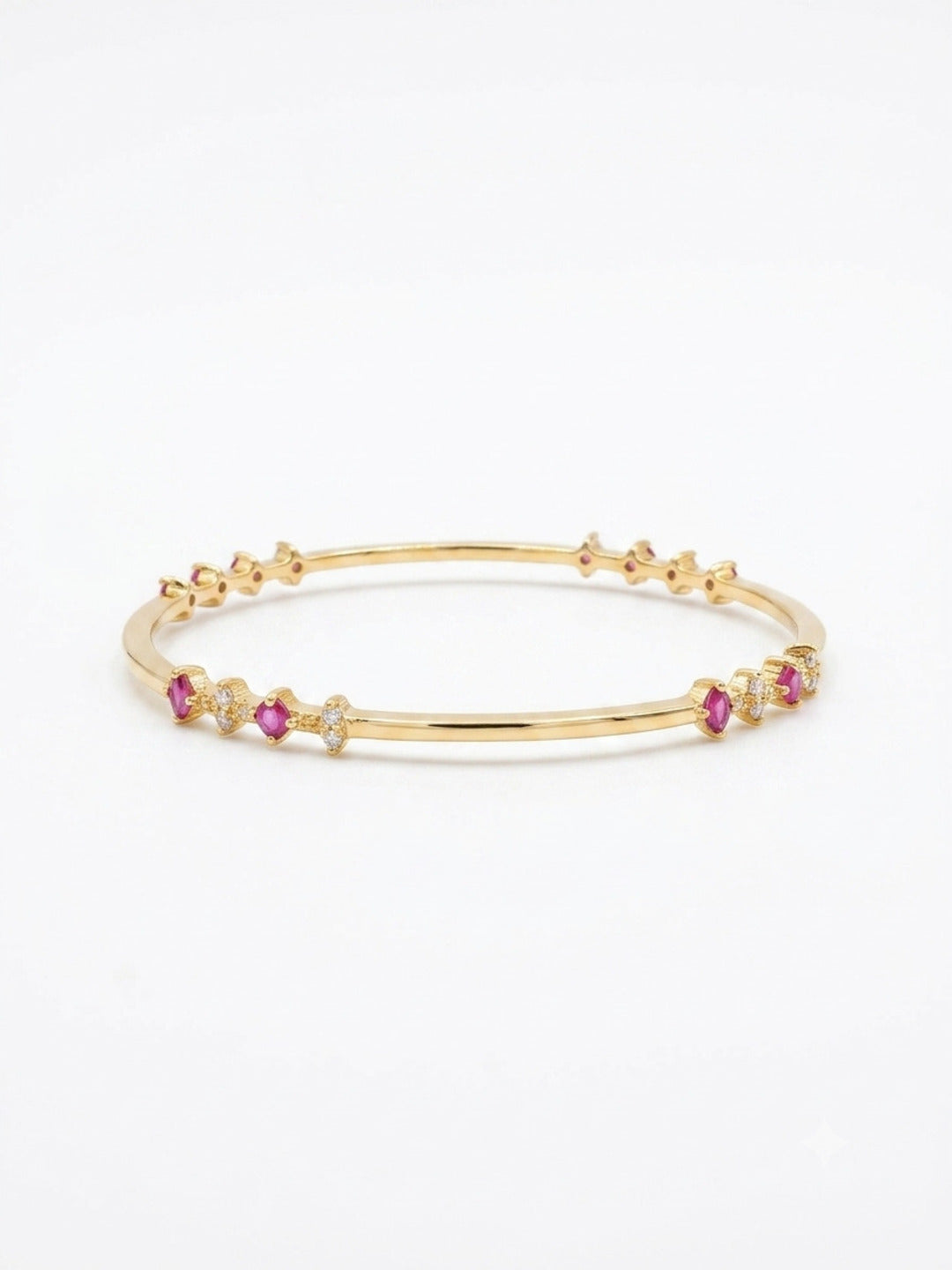 Glamour Gold-Plated AD & Cubic Zirconia Stone-Studded Premium Bangles- Set of 4
