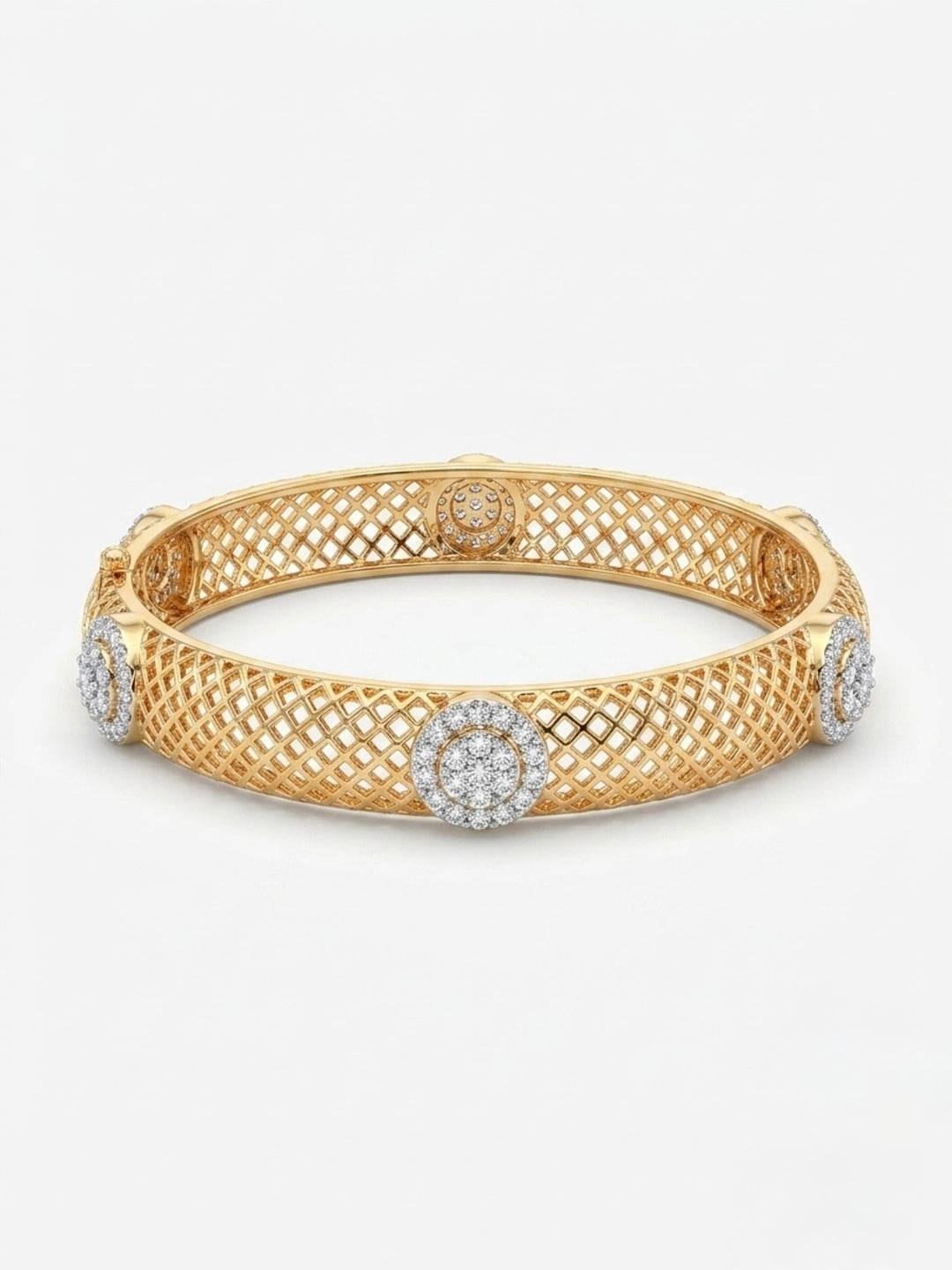 Pallavi Gold-Plated AD & Cubic Zirconia Stone-Studded Premium Bangles- Set of 4