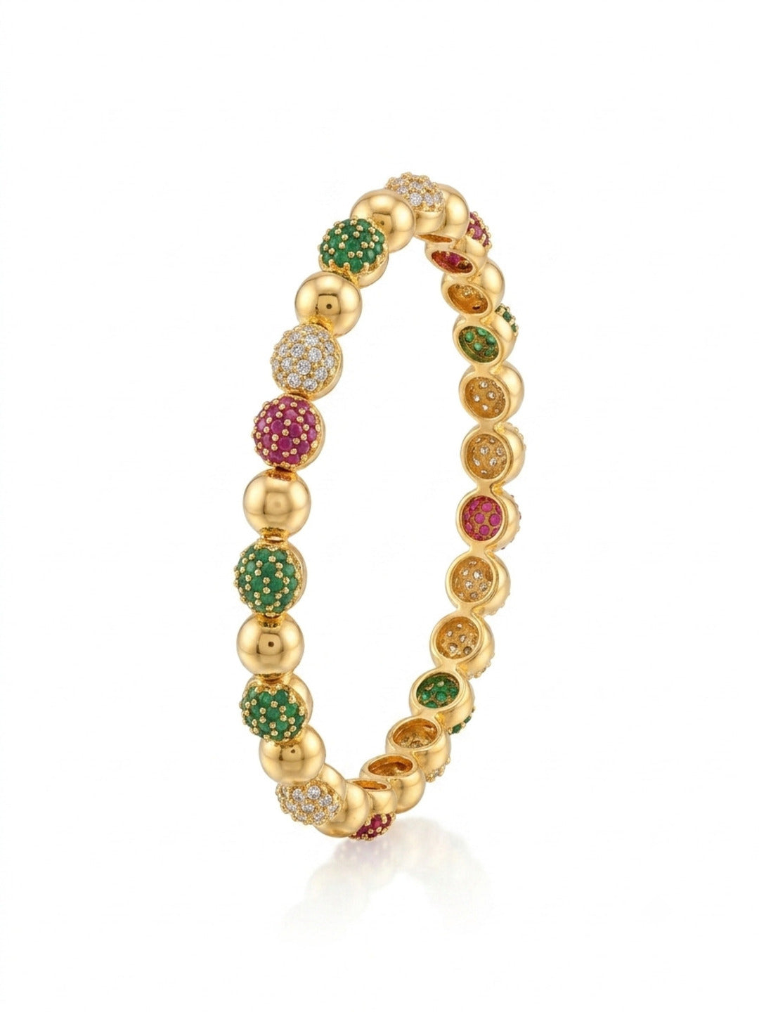 Anarkal Gold-Plated AD & Cubic Zirconia Stone-Studded Premium Bangles- Set of 4
